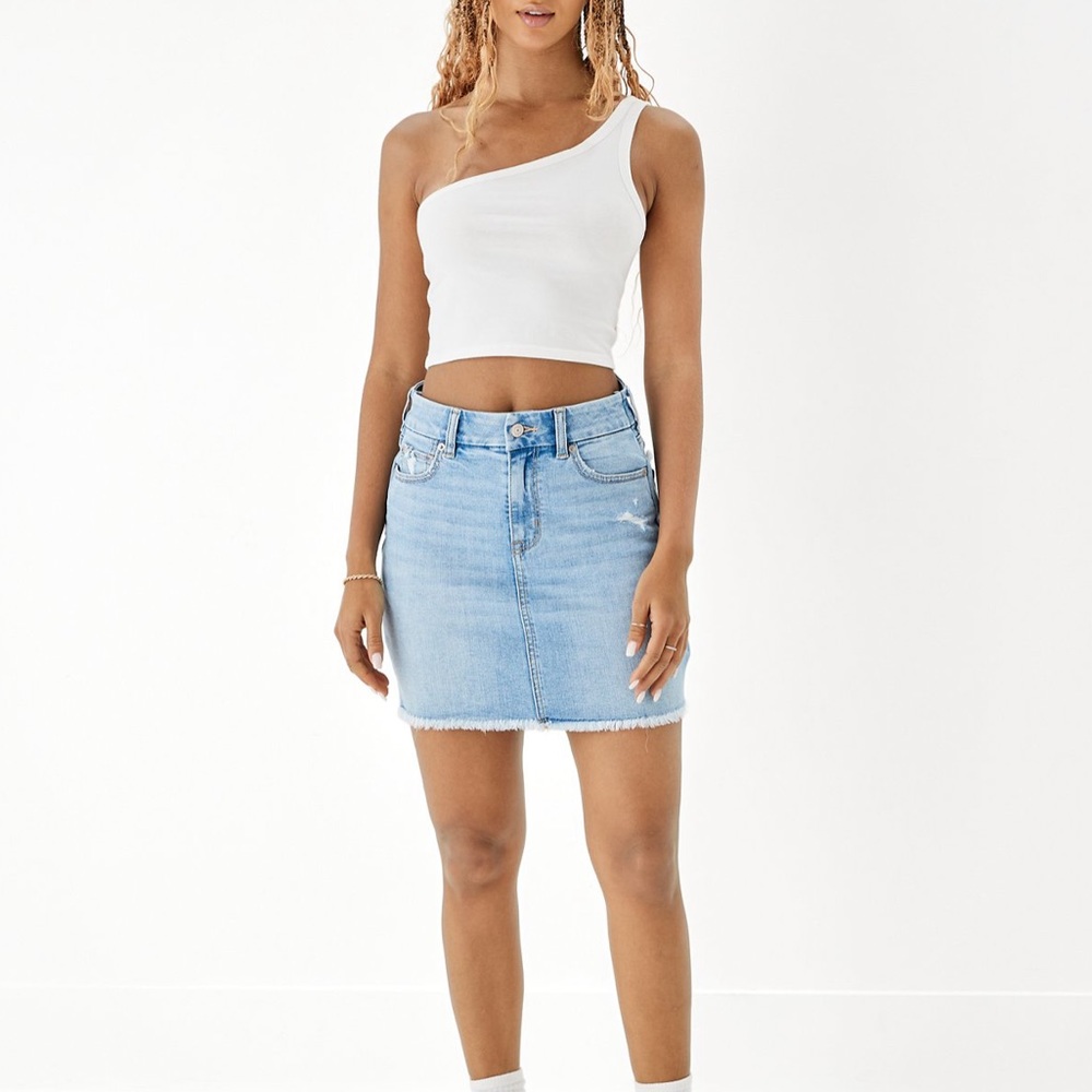 High Waisted Denim Skirt